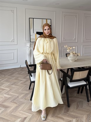 Lucky Bağlamalı Elbise Sarı (2340)