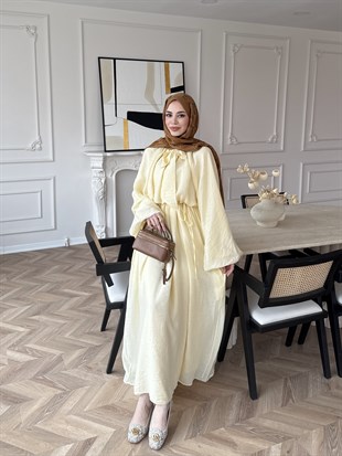 Lucky Bağlamalı Elbise Sarı (2340)