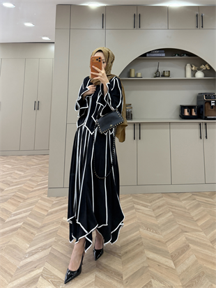 Luke Asimetrik Kesim Biyeli Etekli Takım Siyah (5709) 