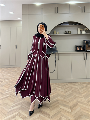 Luke Asimetrik Kesim Biyeli Etekli Takım Bordo (5709)