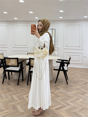 Lulus Modal Etekli Takım Beyaz (5732)