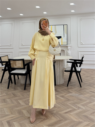 Lulus Modal Etekli Takım ButterYellow (5732)