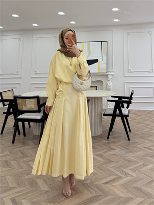 Lulus Modal Etekli Takım ButterYellow (5732)