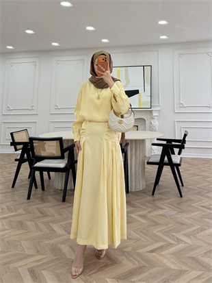 Lulus Modal Etekli Takım ButterYellow (5732)