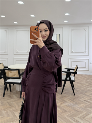 Lulus Modal Etekli Takım Mürdüm (5732)