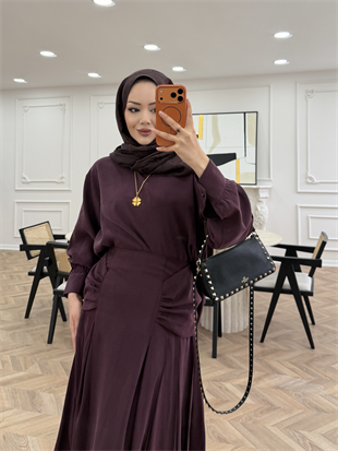 Lulus Modal Etekli Takım Mürdüm (5732)