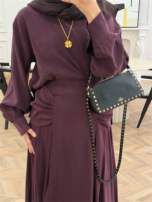 Lulus Modal Etekli Takım Mürdüm (5732)