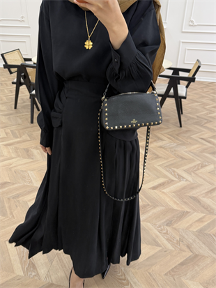 Lulus Modal Etekli Takım Siyah (5732)