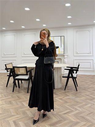 Lulus Modal Etekli Takım Siyah (5732)