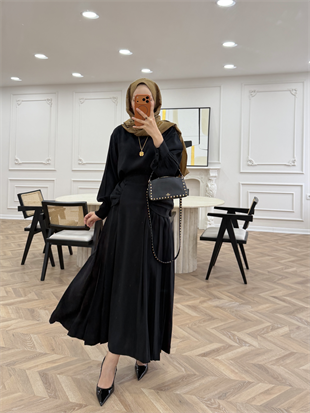 Lulus Modal Etekli Takım Siyah (5732)