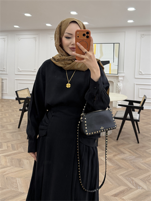 Lulus Modal Etekli Takım Siyah (5732)