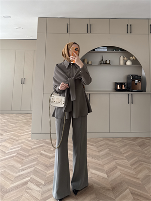 Lumar Pelerin Detaylı Pantolonlu Takım Haki (2364)