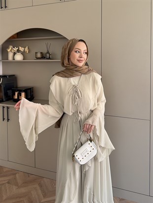 Lumira Abaya Pantolonlu Takım Çağla Yeşili (8578)