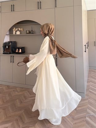 Lumira Abaya Pantolonlu Takım Sarı (8578)