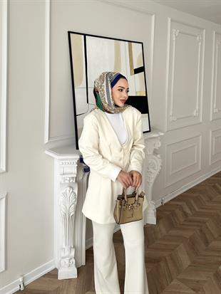 Luna Pantolonlu Takım Bej