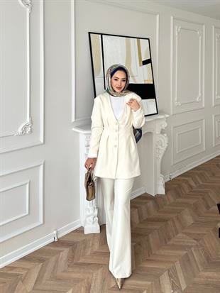 Luna Pantolonlu Takım Bej