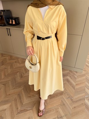 Lunelle Kemerli Elbise ButtterYellow (4508)
