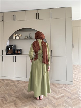 Lunelle Kemerli Elbise Haki (4508)