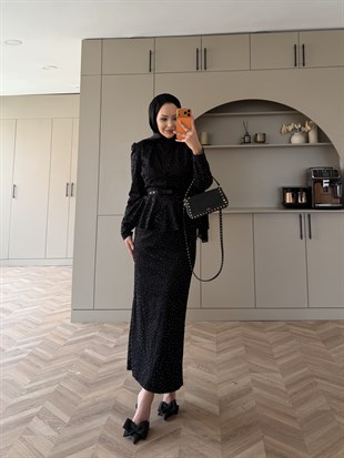 Lureks  Nakışlı Pantolon Takım Siyah (5778)
