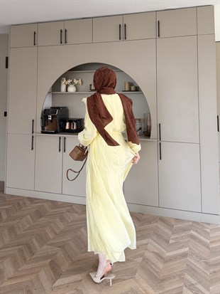 Lushe Fırfır Detaylı Elbise ButterYellow (26169)
