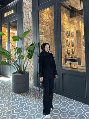 Luther Pantolonlu Triko Takım Siyah