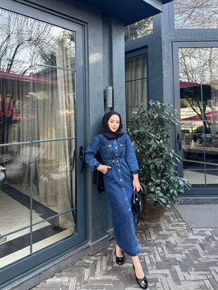 Mabel Kot Elbise Koyu Mavi