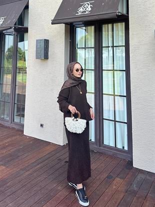 Magnus Triko Etekli Takım Acı Kahve