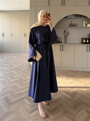 Mahsa Saten Etekli Takım Lacivert (2361)