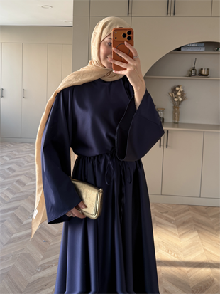 Mahsa Saten Etekli Takım Lacivert (2361)