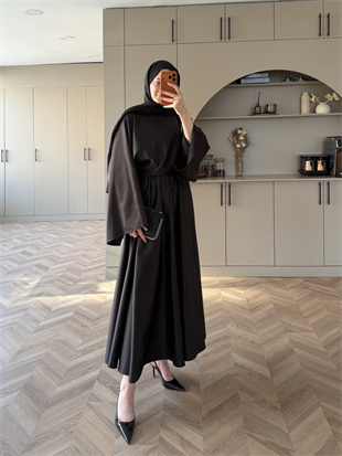 Mahsa Saten Etekli Takım Siyah (2361)