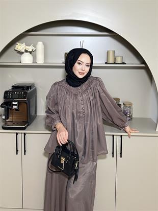 Maisa Pantolonlu Takım Kahve