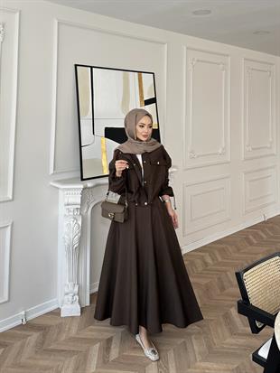 Maison Ceketli Etekli Takım Acı Kahve