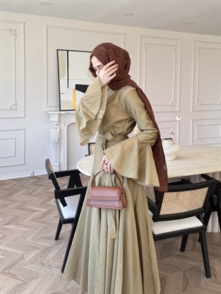 Maldiv Fırfırlı Elbise Çağla (228)