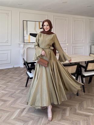 Maldiv Fırfırlı Elbise Çağla (228)