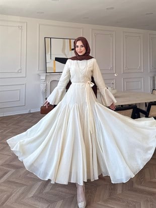 Maldiv Fırfırlı Elbise Sarı (228)
