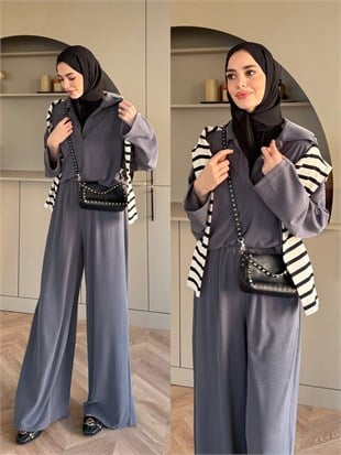 Mantra Polo Yaka Pantolonlu Takım Antrasit (4593)