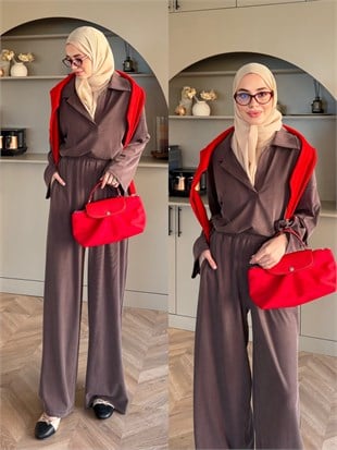 Mantra Polo Yaka Pantolonlu Takım Kahve (4593)