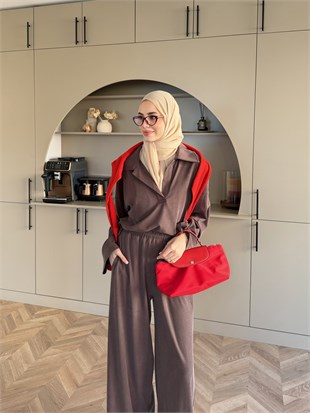 Mantra Polo Yaka Pantolonlu Takım Kahve (4593)