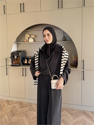 Mantra Polo Yaka Pantolonlu Takım Siyah (4593)