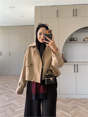 Marais Düğme Detaylı Trençkot Camel (0059)