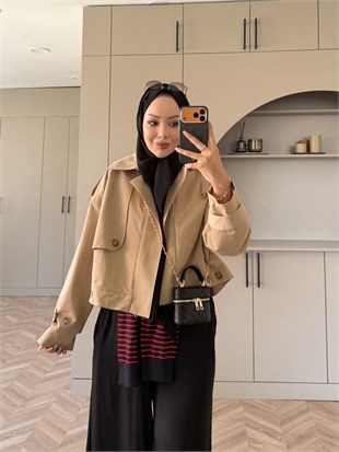 Marais Düğme Detaylı Trençkot Camel (0059)