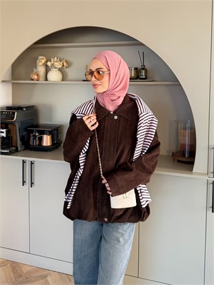 Maren Kadife Bomber Ceket Kahve (4563)