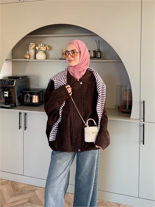 Maren Kadife Bomber Ceket Kahve (4563)