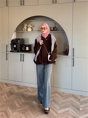Maren Kadife Bomber Ceket Kahve (4563)