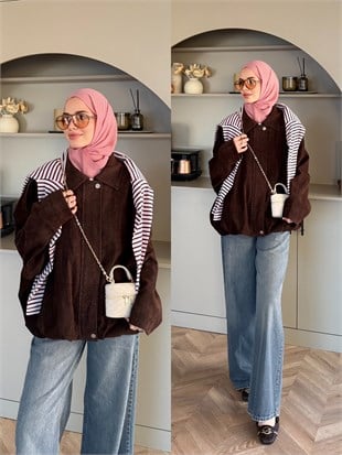 Maren Kadife Bomber Ceket Kahve (4563)