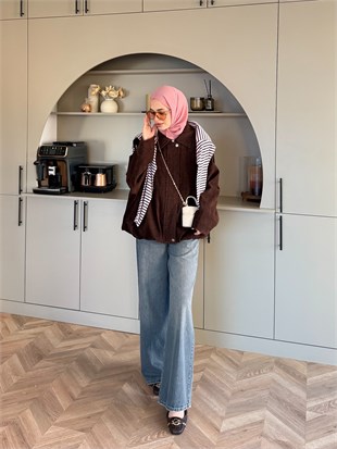 Maren Kadife Bomber Ceket Kahve (4563)