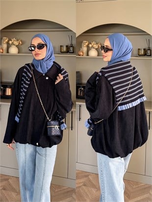 Maren Kadife Bomber Ceket Lacivert(4563)