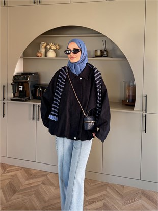 Maren Kadife Bomber Ceket Lacivert(4563)