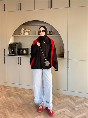 Maren Kadife Bomber Ceket Siyah (4563)