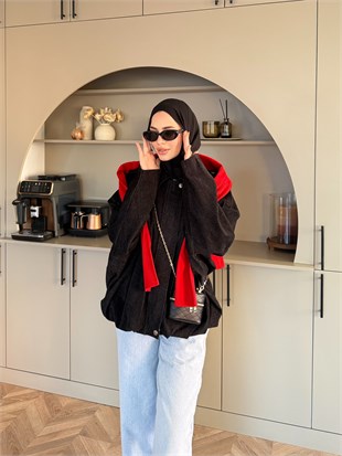 Maren Kadife Bomber Ceket Siyah (4563)